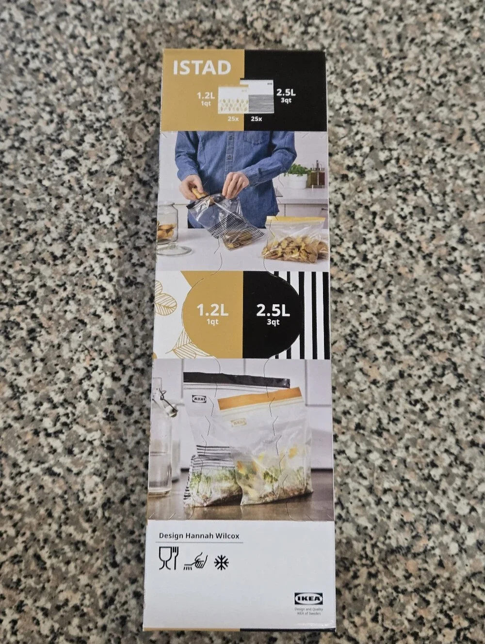 IKEA ISTAD Resealable Storage Bags - Yellow and Black Accents
